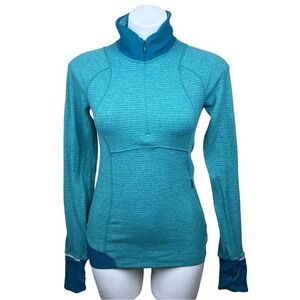 Lululemon Runderful 1/2 Zip Mini Check Pique Hunter Green Heathered Hunter Green